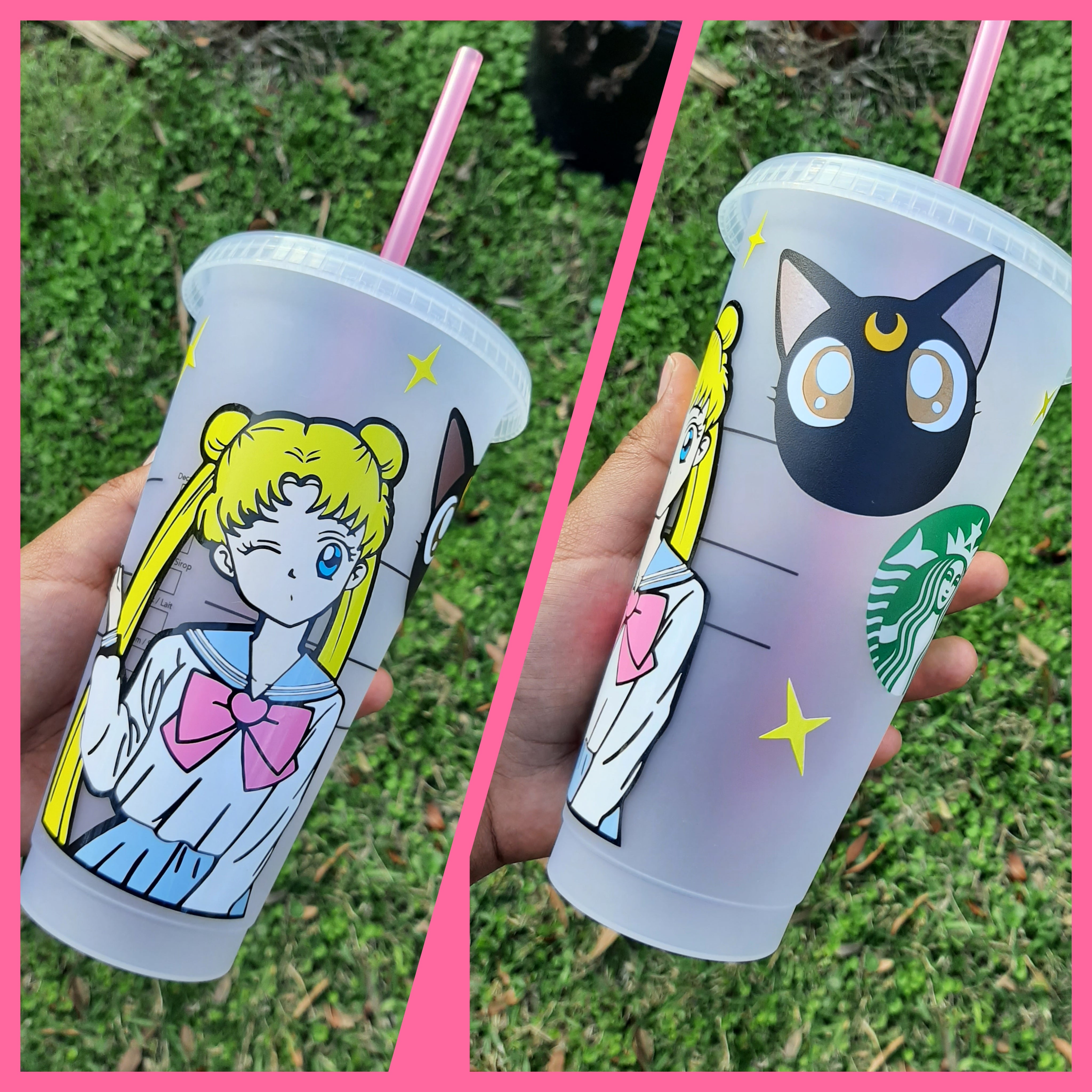 Sailor Moon Starbucks Cup Custom Starbucks Cold Cup Tumbler with