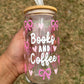 Books and Coffee Glass cup